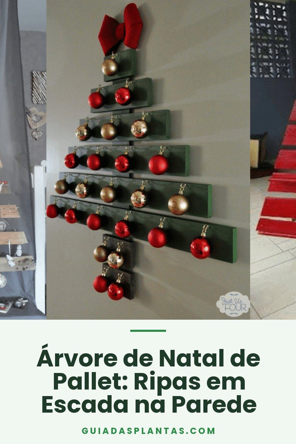 Árvore de Natal de Pallet: Ripas em Escada na Parede