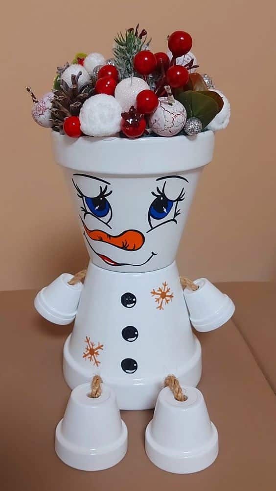 decoracao de natal feita com vasos 5