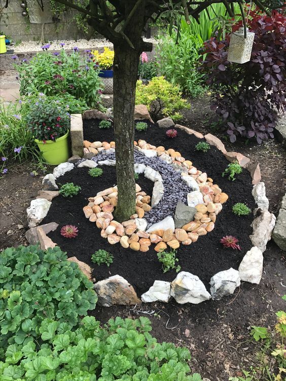 ideias diferentes decorar jardim pedras 1
