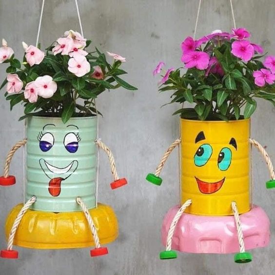 ideias sustentaveis para fazer vasos 1
